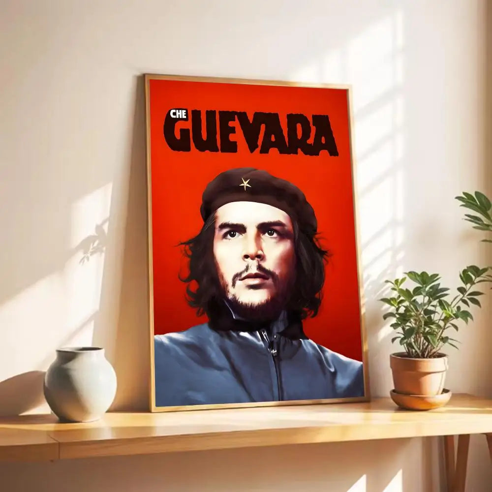 affiche che guevara pop art révolution bleu blanc portrait décoration murale moderne