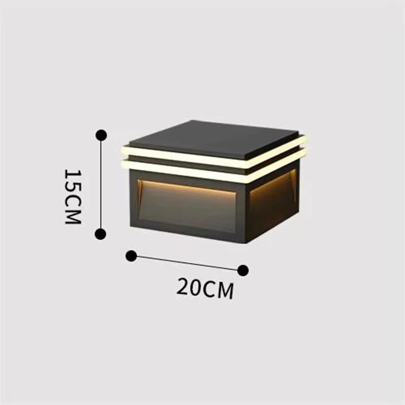 lampe solaire led moderne noire blanche ip65 acier inoxydable jardinextérieurversible