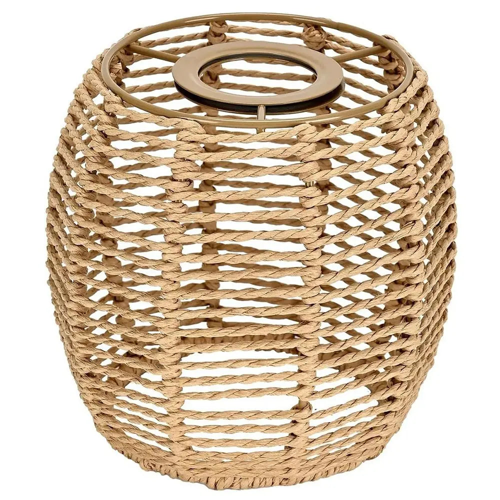 abat jour tressé vintage led naturel beige chambre opalescent artisanal suspension
