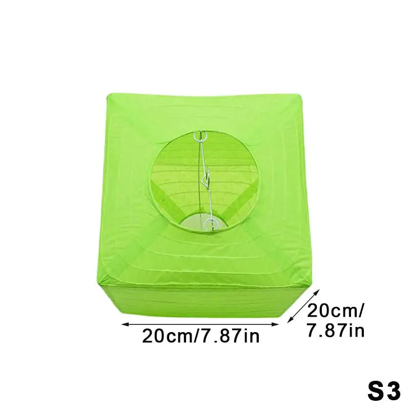 lanternes carrées papier plissé blanc orange vert rouge jaunes simples décoratives anneaux cordons métalliques