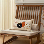citrouilles feuilles d'automne coussin polyester 45x45cm rustique halloween thanksgiving decoration chambre