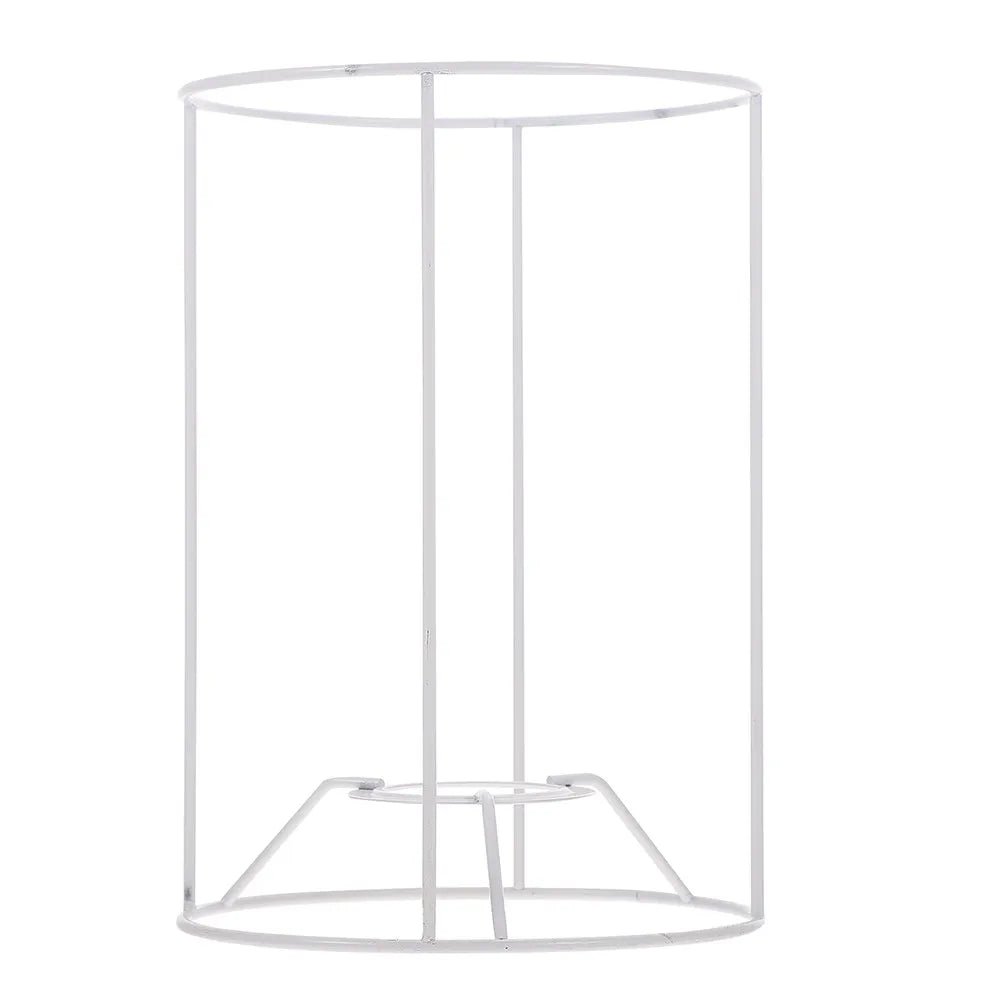 support lampe blanc moderne cadre suspension fil métallique abat jour tambour protection ampoule diy
