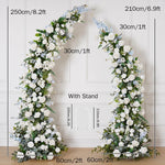 arche decorative fleurs artificielles blanc feuillage vert decoration mariage anniversaire exterieur classique eventos partys