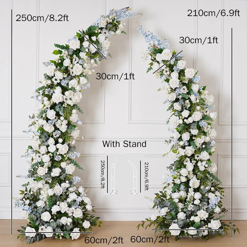 arche decorative fleurs artificielles blanc feuillage vert decoration mariage anniversaire exterieur classique eventos partys