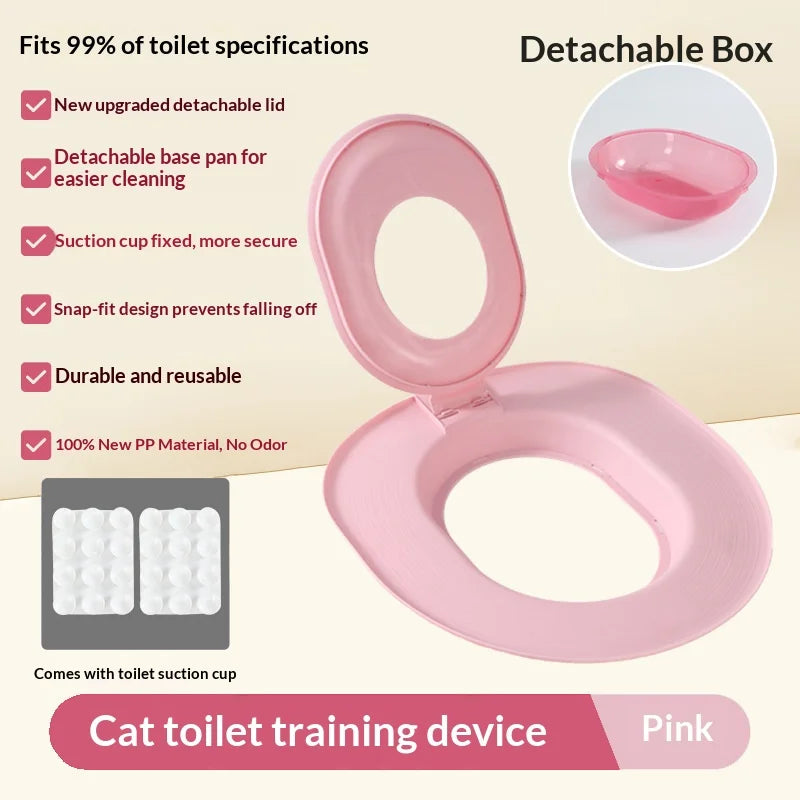 siège toilette chats rose moderne adhésif tapis propreté nettoyage animal dimension 39cm 36.5cm