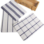 serviettes cuisine coton blanc bleu marine rayures classiqueReusable Washable Table Mat Napkin Dinner