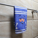 serviette rapide bleu blanc dessin animé rayures coton polyester machine rapide absorption fantaisie