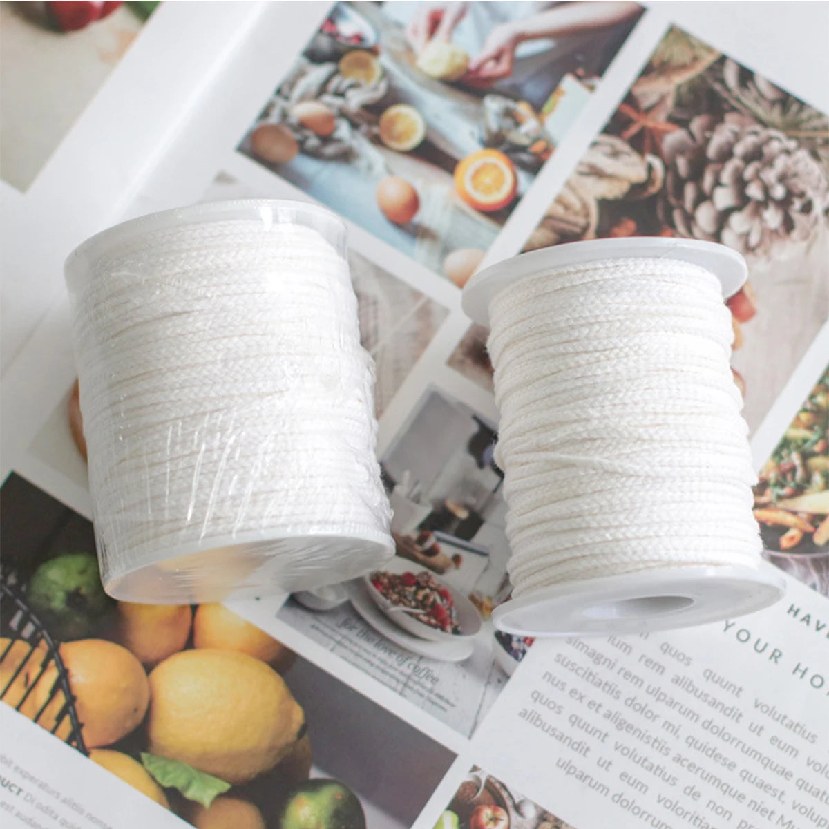 corde tissée blanche simple 60 mètres rouleau matériau coton sans fumée fabrication artisanale