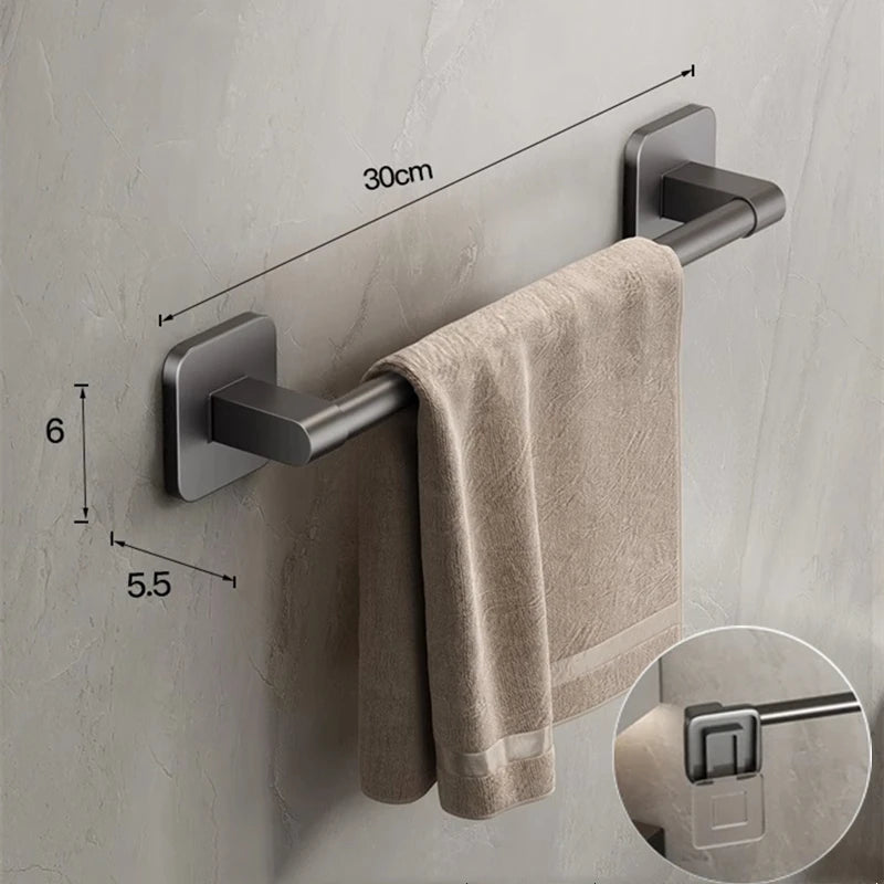 porte serviettes adhésifs muraux modernes argenté blanc gris minimaliste sans percer 30cm 40cm
