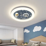 plafonnier led astronautes planètes étoiles moderne enfant bleu rose