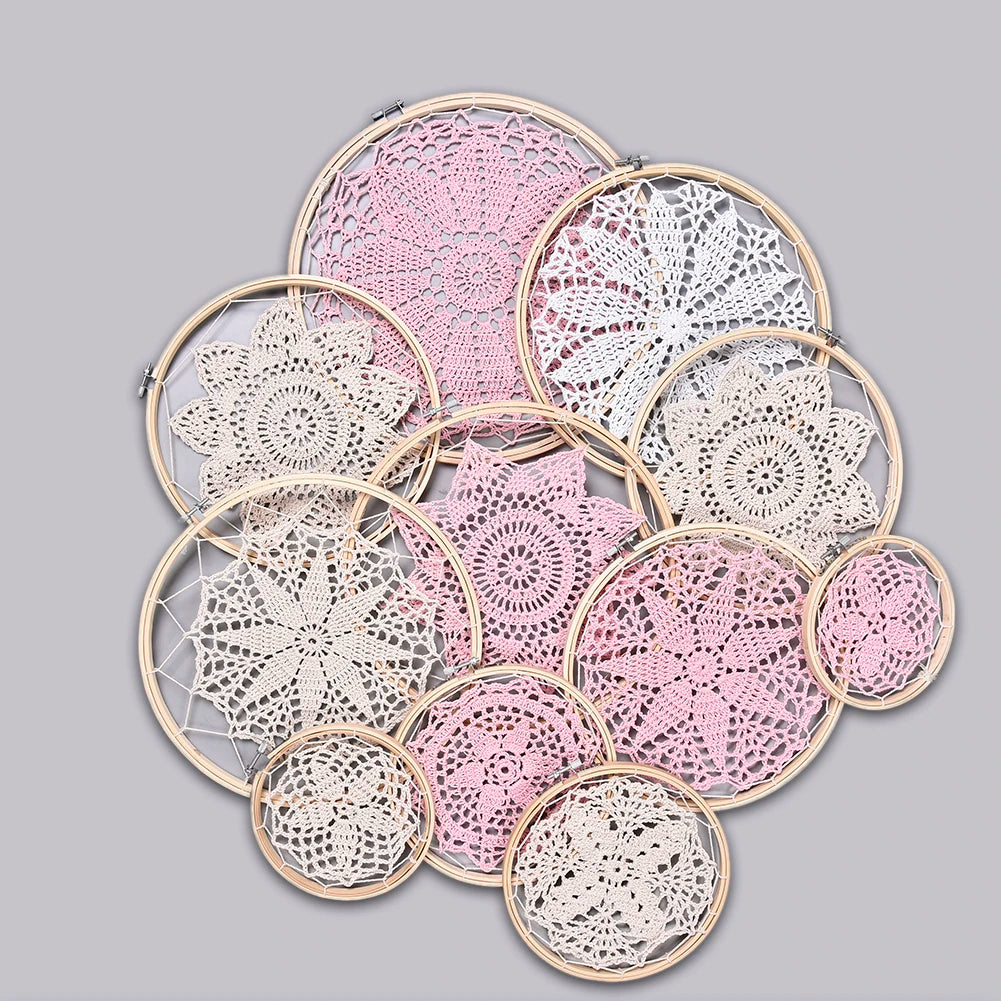 décoration murale dreamcatcher dentelle bohème motifs floraux suspension artisanale chambre mariage