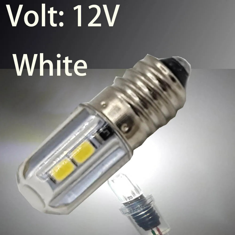 Ampoule LED E10 12V 6V 3V blanc blanc chaud transparent moderne 50000h