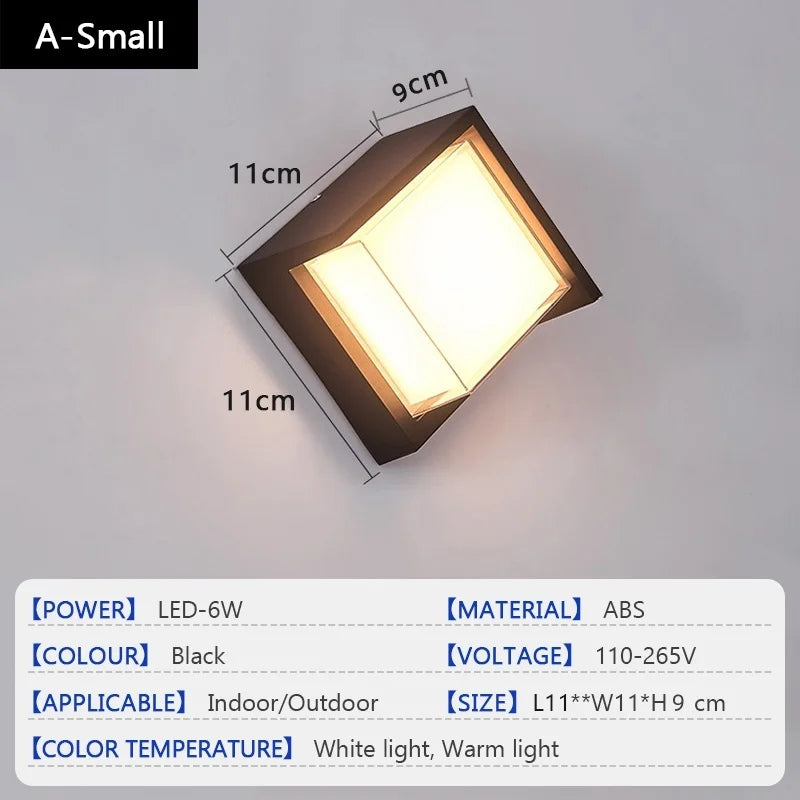 lampes murales extérieures modernes led ip65 étanches noir blanc minimaliste
