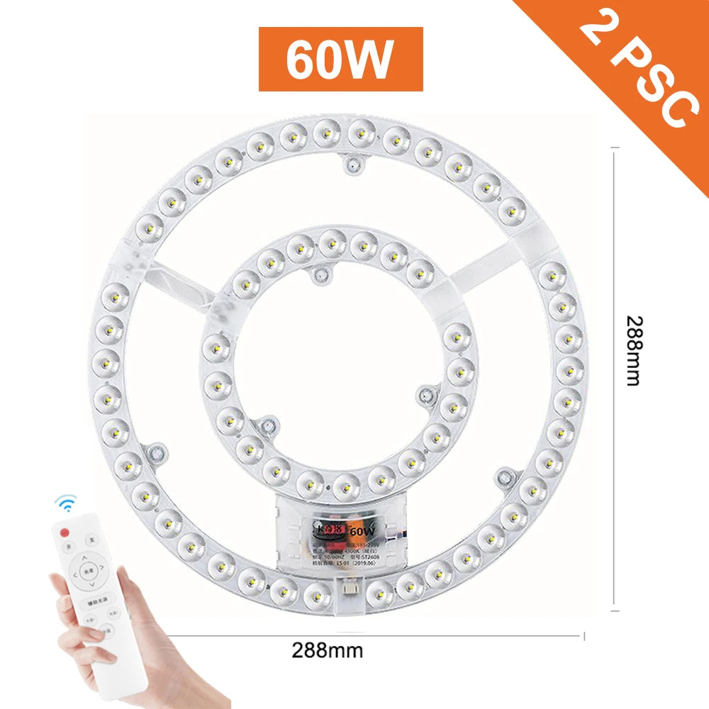 Panneau led blanc circulaire moderne aimant télécommande 60w 72w 80w 100w