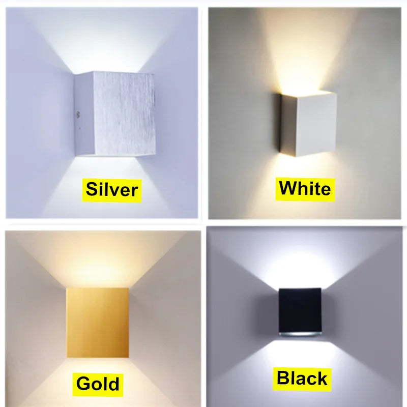 applique murale led moderne noir blanc argent or ip65 résistante 110v 240v