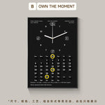 horloge murale moderne mécanique calendrier unique antique rouge noir minimaliste