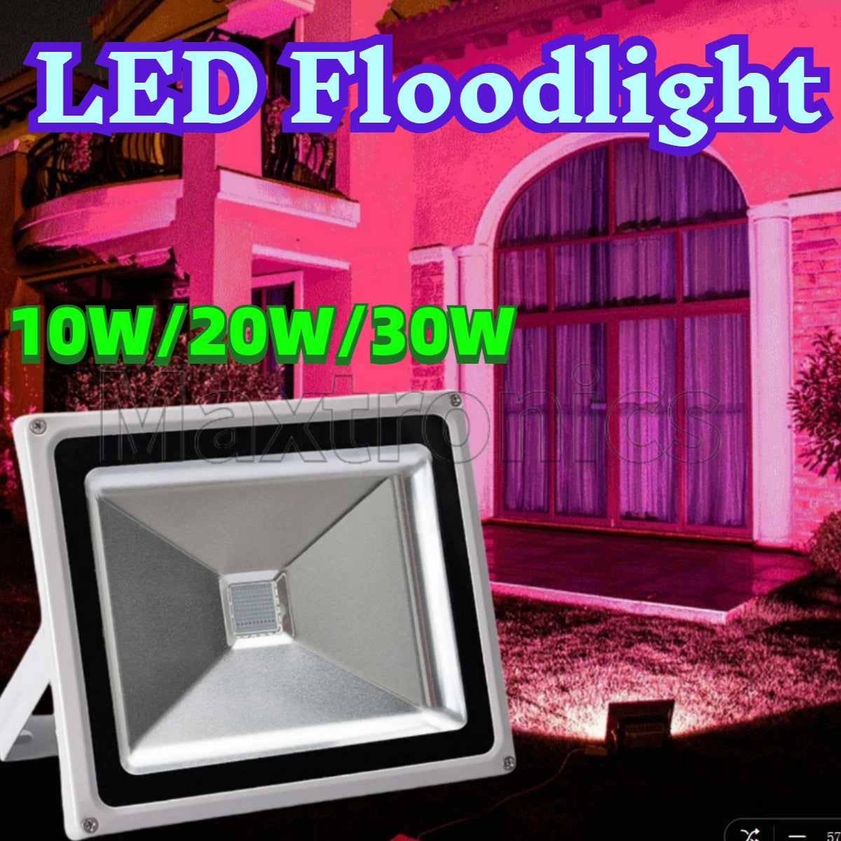 projecteur led argenté moderne 10w 20w 30w blanc chaud rgb étanche aluminium