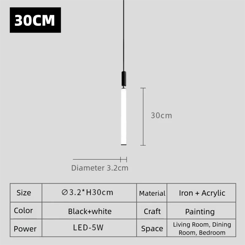 lampe suspension moderne minimaliste led blanc noir câble interrupteur 100cm 130cm 30cm 50cm 70cm