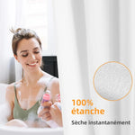 rideau douche blanc uni imperméable aimants lestés moderne respectueux environnement opaquet eva métalliques