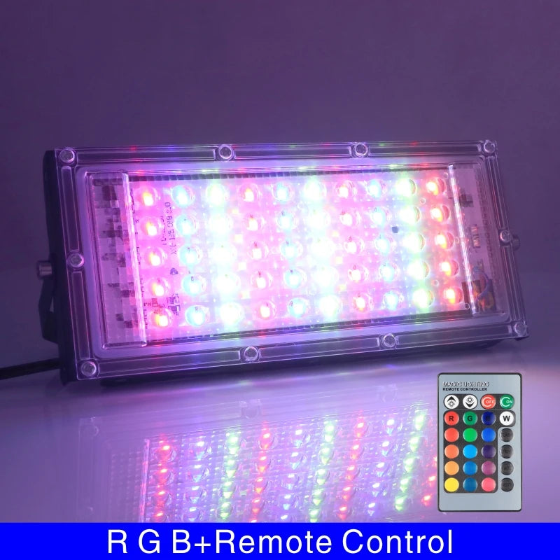 projecteur led noir multicolore ip65 bras articulé moderne extérieur 50w rvb aluminium