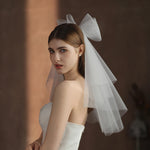 voile mariée blanc tulle multicouche élégant bride semi transparent classique fixe cheveux