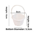 panier tressé rotin réutilisable couleur beige blanc vert rose traditionnel respectueux environnement poignée