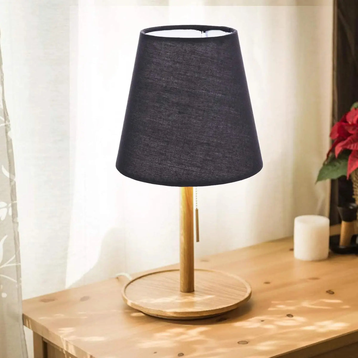 abat jour tissu noir moderne opacité toile chambre salon deco