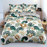 Housse de couette fleurs 3D en couleur noire dans une chambre décorée
