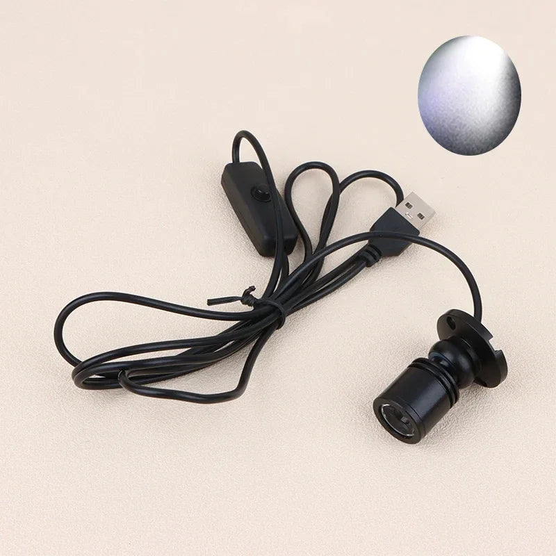 projecteur usb led noir argenté rotation angle ajustable décoration intérieure bijoux lumière précision