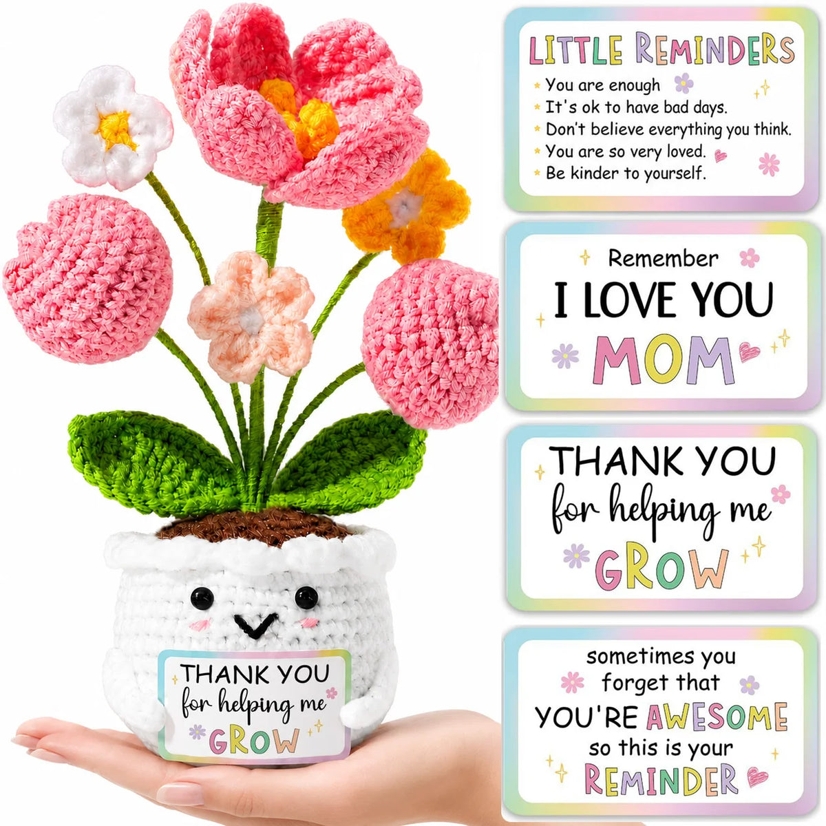pot fleurs crochet blanc vert rose orange pâques noël mariage anniversaire mère enseignant enfants