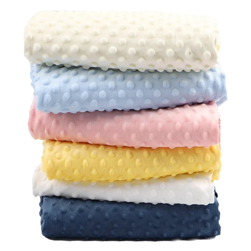 tissu brocart polyester 160cm texture points bleu clair blanc gris confortable doux matériau bricolage