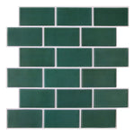 carreaux mur autocollants pvc rectangulaires brique vert foncé moderne 10 feuilles 30cm 30cm