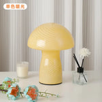 lampe table moderne jaune rayures blanches verre opalescent interrupteur tactile 220v