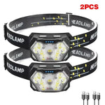lampe frontale led rechargeable sensor motion camping pêche