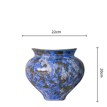 vases modernes artisanaux bleu gris marbré opaques arrangements floraux maison
