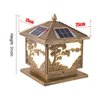 lampe solaire décorative dorée motifs floraux verre translucide oriental fixations télécommande inclusion