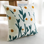 Coussin Carré Coréen Anti Décubitus Coton Polyester Tricot Fleur Brodé Amovible Lavable Moderne