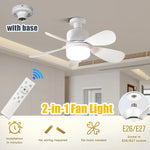 ventilateur lumière blanc moderne télécommande interrupteur bouton led e27 trois vitesses