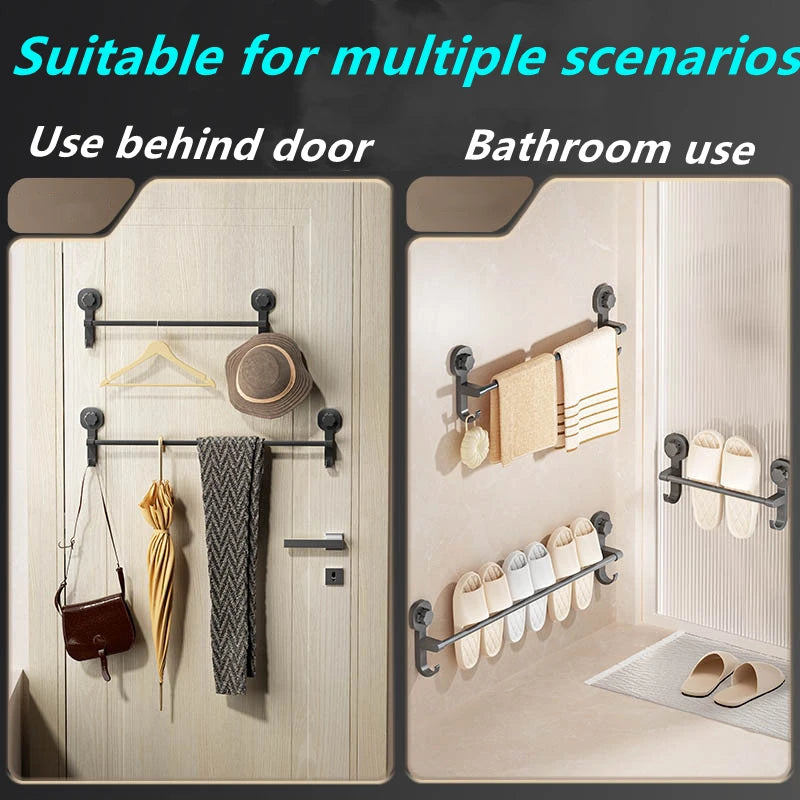 porte serviettes mural noir suction moderne salle bain hang towels adhésif