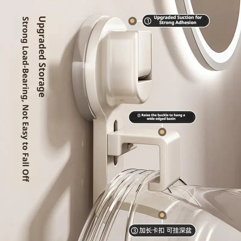 porte vasque blanc moderne succion sans trace cuisine salle bain rangement organisateur