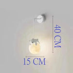 lampe suspendue moderne ours lapin sphère lunaire décoration chambre salon blanc rose