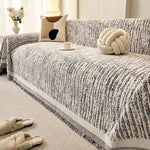 housses canapé moderne beige gris vert rayures chenille polyestère universal toutes saisons