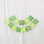 guirlande fanions happy birthday vert clair festif décoration anniversaire ballons numéros lettres animaux festive