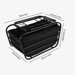 panier vélo cage sac noir métal tissu rustique utilitaire animaux transport camping coursesextérieur