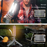 lampe camping rechargeable 8000mAh gris vert multifonctionnelle modes étanche trépied portable