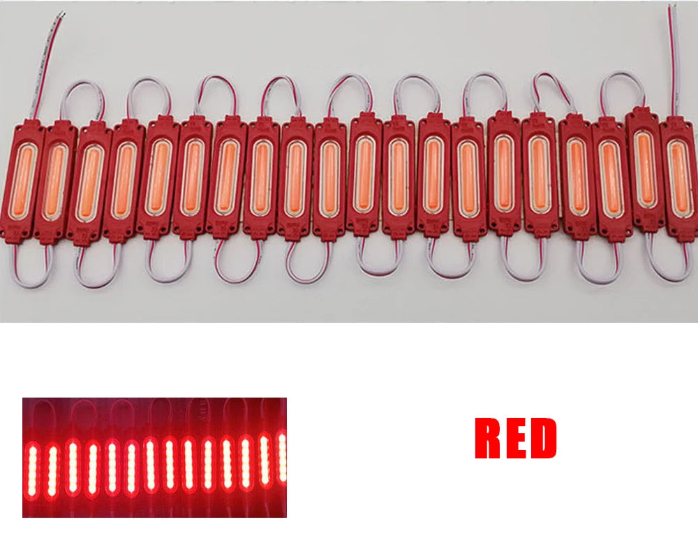 modules led cob 12v blanc vert bleu rouge orange jaune gris ip65 waterproof adhésifs
