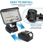 projecteur portable led lampe noire industrielle makita 18v charge usb