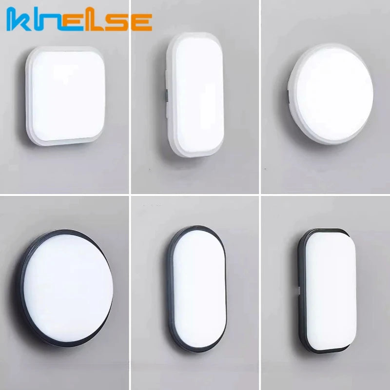 lampe murale moderne surface mounted extérieure led 15w 20w blanc ronde ovale étanche
