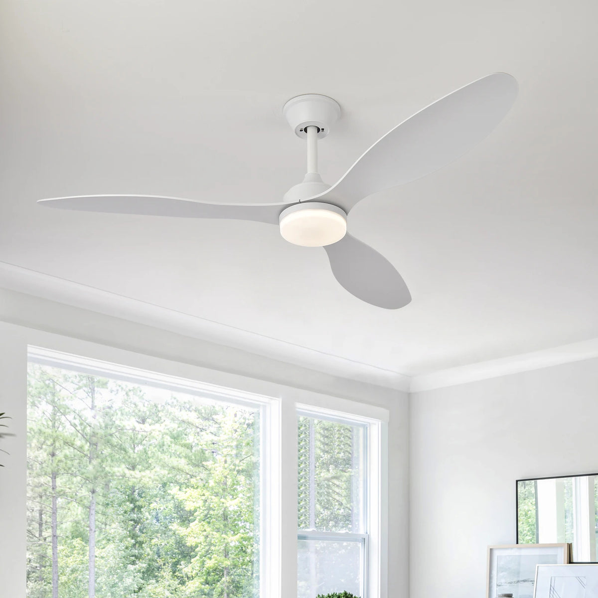 ventilateur led lumière télécommande blanc noir marron moderne traditionnelintérieurextérieur