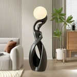 lampe pied moderne sculptural noir beige rose argenté sphère lumineuse moderne designintérieur led chambre